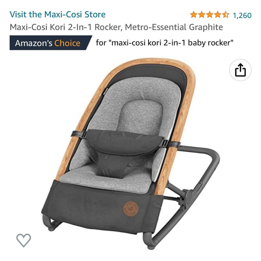 *SOLD elsewhere* Maxi-Cosi Kori 2-in-1 Rocker, Graphite